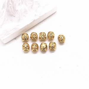 yunnique Electroplated Gold Stainless Steel <b>Spacer</b> Beads Round For Bracelet Making 6mm Casting Jewelry Findings Components - Product Image 2