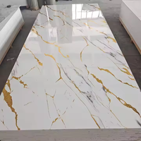 Feuille de marbre en PVC imperméable à haute brillance, panneau mural marbré, feuille de marbre UV