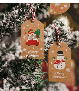 Dày OFF-The-SHELF giấy Kraft giáng sinh tag trang trí mặt dây chuyền nhỏ DIY quà tặng trang trí thẻ - Product Image 3