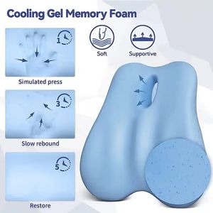 Almohada de soporte Lumbar para la espalda, almohada Lumbar de espuma viscoelástica refrescante para aliviar el dolor de espalda, almohada ergonómica de soporte para la espalda - Product Image 2