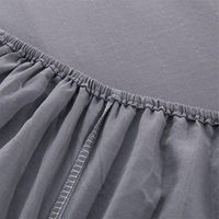 Drap de lit avec jupe de 15 pouces de hauteur, en fibre d'argent, pour mise à la terre, fabriqué aux États-Unis, avec cordon de mise à la terre de 15 pieds