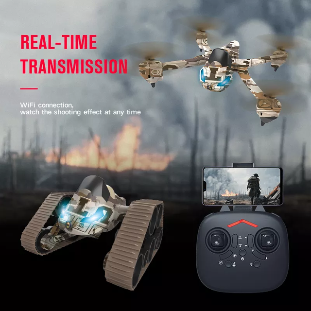DWI Dowellin Remote Control Micro Quadcopter Mini Drone With Camera RC tank Quadcopter Drone tank Drone 2 in 1toy