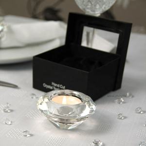 Hot Sale K9 High Quality Crystal Diamond Shape <strong>Tealight</strong> Candle <strong>Holder</strong> for Home and Wedding Decoration Gift Set - Product Image 2