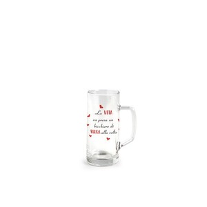 Bicchiere da Birra con Manico 40cl Design con Slogan Italiano per Appassionati di Birra - Product Image 1