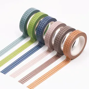 Grid Washi Tape 10M Kleurrijke Beschrijfbare Papier Lijm Masking Tapes 10 Mm Breedte Sticky Papier Tape Voor Diy Scrapbook tijdschriften