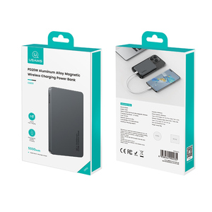 USAMS 2025 Best Seller Chargeur sans fil magnétique ultra fin en alliage d'aluminium + verre avec logo personnalisé, batterie externe 5000 mAh - Product Image 6