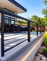 Système de balustrade de balcon verticale en aluminium commercial, noir, résistant à l'eau et à la rouille, modulaire, à visser, pour terrasse d'appartement
