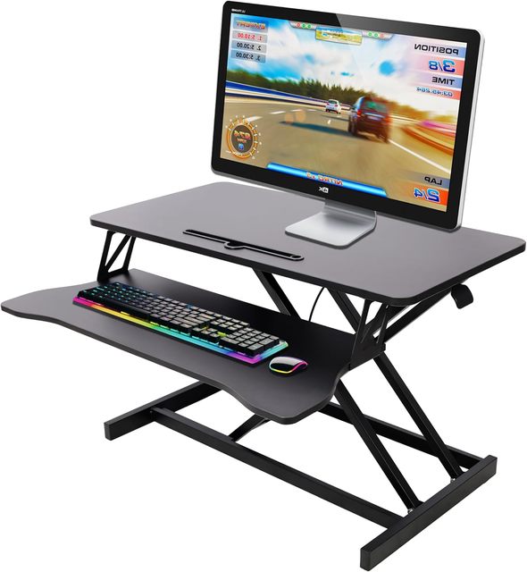 Ergonomic 80x40cm Desktop Height Adjustable Pneumatic Lifting Desk