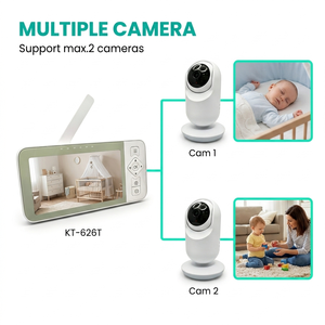 KT626W Tuya Smart WiFi Baby Monitor 5.5 Inch IPS 720P Screen with AI <b>Motion</b> Crying Detection and Night <b>Light</b> - Product Image 3