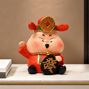 Top Rhyme God Of Wealth Figurine Resin Decor Chinese New Year Desktop Ornament Holiday Gift Handmade Molded Sculpture - Product Image 3