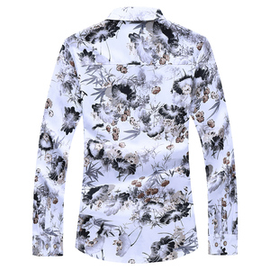 Chemises à manches longues pour hommes, vêtement décontracté imprimé style hawaïen, tenue de plage, élégante, à la mode, printemps, été, 2020 - Product Image 2