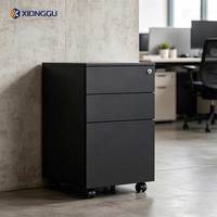 Pedestal Móvil de Acero con Cerradura de Llave y Ruedas Silenciosas para Almacenamiento de Informes Financieros, Archivos Fiscales y Documentos de Contabilidad