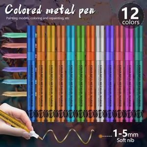 Marqueurs acryliques métalliques pour journaux DIY, cartes de vœux, <span class=keywords><strong>calligraphie</strong></span> et art <span class=keywords><strong>graffiti</strong></span> - Product Image 3