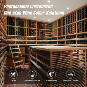 Cave à vin personnalisée, salle à cigares, solutions de conception clés en main haut de gamme, crémaillère à vin pour villa, hôtel, bar commercial - Product Image 1