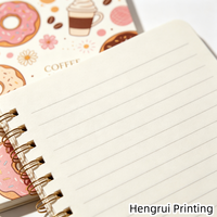 Usine de production de carnets personnalisés à reliure métallique Chain Boutique, papier recyclé 100 g, journal à couverture rigide design donut