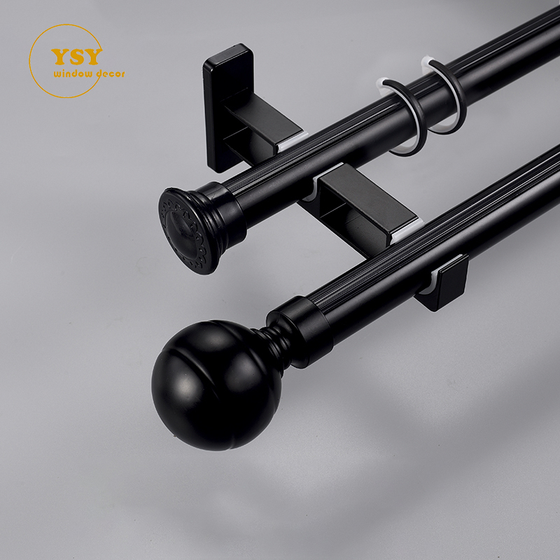 Double curtain rod set