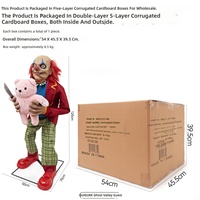 Grande figurine de clown électrique à induction pour Halloween, à brancher, pièce décorative effrayante pour maison hantée