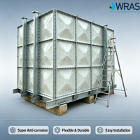 Réservoir d'eau domestique en plastique renforcé de fibre de verre antirouille pour chantier de construction, eau temporaire