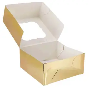 ゴールドケーキボックス10x10x5卸売高品質工場カスタマイズゴールドケーキボックス