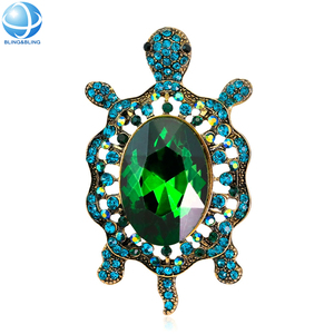 Broche de tortuga con diamantes de imitación, broches de tortuga de aleación de Zinc de cristal coloridos personalizados para mujeres, regalos de joyería Vintage para reparar - Product Image 5