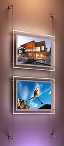 Insegna Luminosa LED Magnetica a Doppia Faccia in Cristallo Acrilico 4*4 Pezzi per Agenzia Immobiliare, Esposizione in Vetrina - Product Image 4