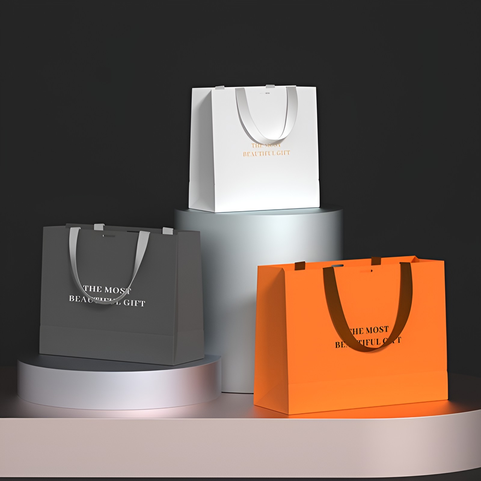 SY Retail Luxury Customized White and Black Recycled Paper Gift Bag for Clothing and Shoes with Custom Logo