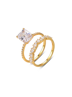 Bague de fiançailles Moissanite coupe princesse bague solitaire 3CT en argent sterling 925 avec bande d'accent de diamant pour femme