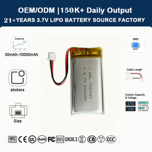 Bateria de Polímero de Íon de Lítio 702040 500mAh 3.7V Certificada KC, Sem Efeito de Memória, para Campainha Inteligente, Vídeo Porteiro e Segurança Residencial - Product Image 1