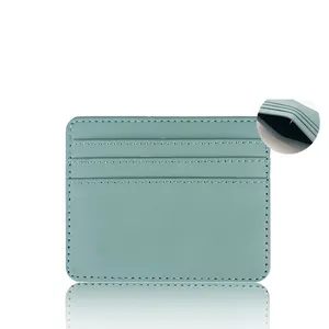Высококачественный Женский Многоцветный держатель для кредитных карт из искусственной кожи с логотипом на заказ плоский кошелек