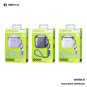 REMAX MH158-B Power Bank Mini da 10000mAh, Ricarica Rapida 22W, Cavo Integrato con Cordino, Caricabatterie Portatile all'Ingrosso - Product Image 2