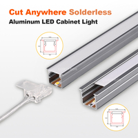 Profilé LED Encastré pour Ruban Lumineux à Découpe Libre, avec Rail en Aluminium Intégré, 12V 24V, Mini Lumière d'Armoire