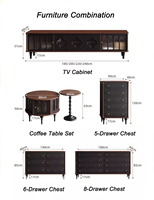 Trèfle à quatre feuilles debout au sol 65 72 75 pouces en bois massif sur mesure de luxe design moderne meubles de salon meuble de télévision