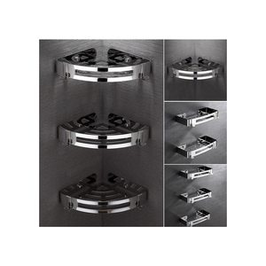 304 Stainless Steel Bathroom Shelves Silver Bathroom Accessories Shower Corner Shelf Shampoo Storage Rack Bathroom Basket Holder