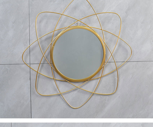 Décoration murale dorée de fond <span class=keywords><strong>Miroir</strong></span> rond suspendu au soleil - Product Image 5