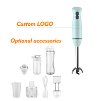 Mixeur plongeant manuel électrique portable en acier inoxydable avec moteur en cuivre, pièces de rechange gratuites, fonction pure, pour smoothies