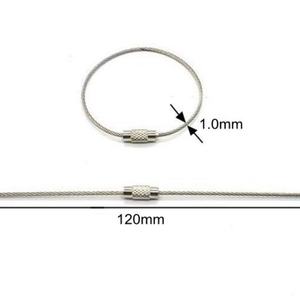 Porte-clés en fil d'acier inoxydable argenté, design tendance EWANG - Product Image 3