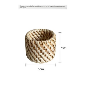 El yapımı Rattan dokuma yemek masası yüzük stoklanan kağıt ve mendil yüzükler parti günler için zanaatkarlar tarafından el işi - Product Image 6