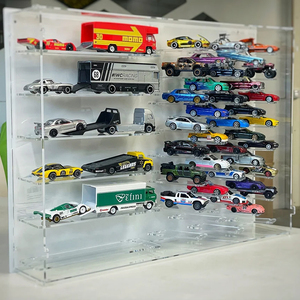 Cao rõ ràng Acrylic hiển thị trường hợp giới thiệu với ánh sáng dẫn cho quy mô 1/64 Diecast nóng bánh xe Matchbox greenlight autoworld xe ô tô - Product Image 2