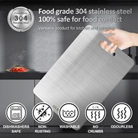 Groothandel dubbelzijdig titanium snijplank voor keuken, groenten, vlees, fruit, deeg, brood, metaal, roestvrij staal, hakblok