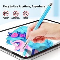 Stylet universel en plastique pour écran tactile 2-en-1, pointe de remplacement compatible avec iPad, iPhone, tablettes Android, ordinateurs portables Microsoft Surface