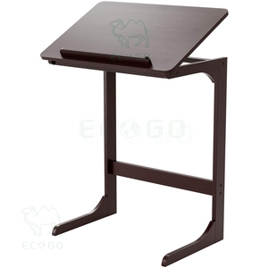 Mesa de aperitivos de café en forma de C personalizada de fábrica, mesa auxiliar negra oscura, mesita de noche, escritorio para portátil de altura ajustable - Product Image 3