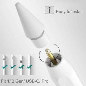 Puntas de <span class=keywords><strong>Repuesto</strong></span> para <span class=keywords><strong>Apple</strong></span> <span class=keywords><strong>Pencil</strong></span> de 2.ª/1.ª Generación, Accesorios de Puntas para Lápiz iPad Pro/USB-C Stylus Pen - Product Image 6