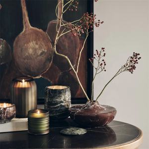 Vase de table décoratif et pot à fleurs en marbre Rosso Levanto, surface polie - Product Image 2