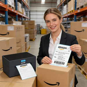 Aixw เครื่องพิมพ์ฉลากบลูทูธขนาด<span class=keywords><strong>4</strong></span>นิ้วสำหรับแอนดรอยด์และ <span class=keywords><strong>iOS</strong></span> มีสินค้าในสต็อก - Product Image 2