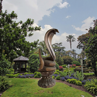 Grande statue de serpent Schlange en métal bronze Sculpture de jardin extérieur thème parc Logo imprimé personnalisé modèle d'anime grandeur nature pour cadeau