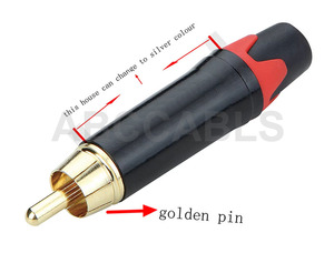 Conector RCA Macho de Audio y Video, Conector Mono Chapado en Oro para Soldar, Carcasa de Aleación de Zinc con Funda de Goma de Color para Cable AV DIY - Product Image 3