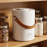 Conteneur de stockage alimentaire sous vide en acier inoxydable anti-poussière 3,5 L avec échelle de temps, écologique et durable pour la farine de soja et les céréales entières