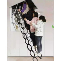 Escalier de grenier escamotable en alliage d'aluminium au design moderne, rétractable et dissimulé, avec film bulle de protection