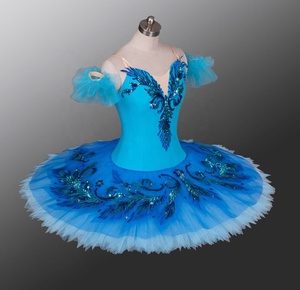 Oiseau bleu professionnel pour femmes fil au crochet à volants <span class=keywords><strong>Tulle</strong></span> Ballet <span class=keywords><strong>Tutu</strong></span> robe classique bleu adulte danse <span class=keywords><strong>Tutu</strong></span> - Product Image 2