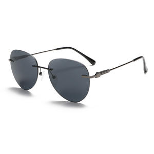 Gafas de sol Greyjack sin marco para mujer, estilo aviador, metal negro, UV400, clase 2, G060 - Product Image 5